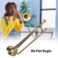 Brass Trumpet Bb Flat Bugle with Mouthpiece Orchestra Music Instrument Gold Lacquer Finish