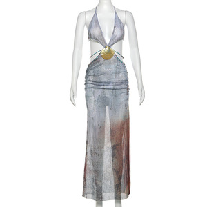 Vestidos Maxi sin Mangas para Mujer con Estampado Digital y Cintura Natural, Ecológicos, Colección Otoño <span class=keywords><strong>2026</strong></span> de Dropship <span class=keywords><strong>Agent</strong></span> Boutique - Product Image 1