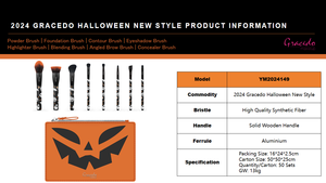 Set regalo di Halloween di Halloween trucco o scherzetto kit per il trucco 8 pz set di pennelli per il trucco nero con borsa - Product Image 5