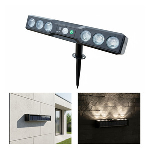 Lampe murale solaire Ly Solar à 6 LED, étanche, pour extérieur, jardin, clôture, éclairage décoratif pour cour, lampe murale d'ambiance - Product Image 1