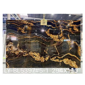 יוקרה טבעי מוזהב שחור לבן גרניט שטוח מטבח עליון משטח בסגנון עיצוב מודרני - Product Image 2