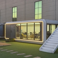 Maison Capsule Modulaire Préfabriquée Moderne à 3 Chambres et 2 Salles de Bain, Bureau, Pod Extérieur, Petite Cabine Portable en Forme de Pomme