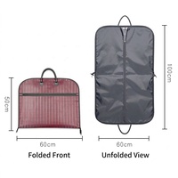 Sac de costume d'affaires rayé Oxford |   Résistant à l'eau avec poignée et poche zippée |   Organisateur de garde-robe personnalisé, sac anti-poussière pour vêtements