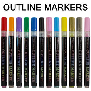 Auto-contour marqueurs métalliques à Double ligne, marqueurs à paillettes, gribouillage, éblouissement, stylos chatoyants - Product Image 2