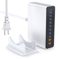 Chargeur pour ordinateur portable HNT GaN 800W 10 ports 8C2A, charge rapide PD+PPS+QC avec prise US/AU/EU/UK, 140W 100W multiports pour iPhone Samsung