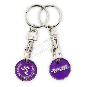 Tùy Chỉnh Logo Giỏ Hàng Coin Key Chain, Khuyến Mại Xe Đẩy Giỏ Hàng <span class=keywords><strong>Token</strong></span> Coin Keyring, Giỏ Hàng Thẻ Keychain - Product Image 2
