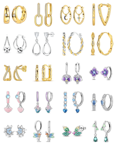 Boucles d'oreilles clous en argent 925 plaqué or avec zircon <span class=keywords><strong>rouge</strong></span> mélangé, motif oiseau ailé - Abeille Colibri - Boucles d'oreilles personnalisées pour fiançailles à thème animal - Product Image 2