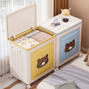 Caja de Almacenamiento de Ropa de Plástico MUJIE Importada de Japón, Organizador Doméstico de Gran Capacidad, Diseño de Oso de Dibujos Animados, Tapa Abatible con Ruedas - Product Image 2