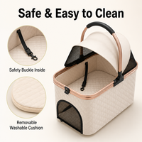 Poussette pliable pour animaux de compagnie, capacité de charge 35 kg, pliage en 3 étapes, panier amovible, roues pivotantes en EVA, poussette pour chien et chat, OEM ODM