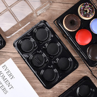 Emballage de cuisson au four 6 trous Macaron pâtisserie Dessert boîtes d'emballage boîte Blister transparente pour donuts biscuits aliments