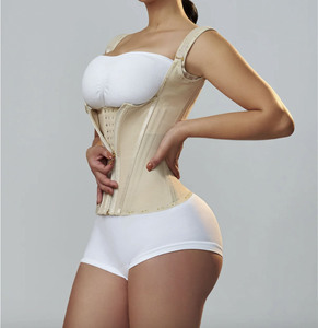 Cintura de corsé de látex con cremallera y cierre de botón Blusa moldeadora para contorno corporal Moldeador ajustado - Product Image 6
