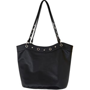 Sac fourre-tout en cuir PU noir pour femme, sac à main à bandoulière grande capacité, sac seau imperméable pour les voyages quotidiens - Product Image 1