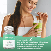 OEM Body Magic 30 capsules végétaliennes pour la digestion, la santé intestinale, la peau, compléments alimentaires à base de plantes, capsules de chlorophylle