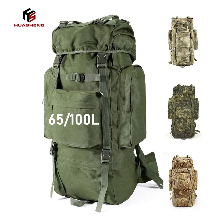 65-100L Large Bag Tactical Bags Camping Hiking Rucksack Mochila Tactical Travel Molle Men Outdoor Backpack
