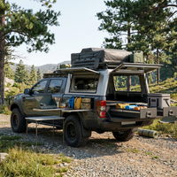 Kit combiné de tiroirs pour auvent de camion en alliage d'aluminium, noir, boîte de chargement pleine hauteur pour pick-up 4x4, camping en tout-terrain