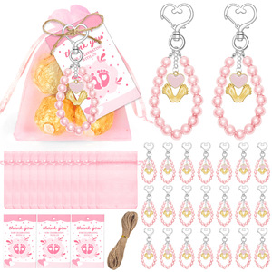 Porte-clés empreinte de pied de bébé, porte-clés cœur et pieds, cadeaux de fête pour baby shower et baptême, coffret cadeau pleine lune, vente en gros - Product Image 4