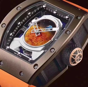 Montre mécanique de haute qualité avec mouvement automatique étanche, couleur orange, nouveau design Planète - Product Image 3