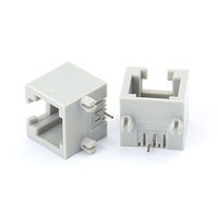 JISJACK 5324 Mini Series Conector de Teléfono RJ11 de un Solo Puerto 6P6C, Conector Jack de Alta Calidad, Material PBT/PA66, Bronce Fosforoso