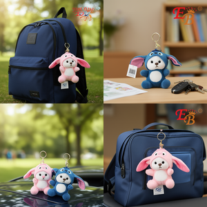 Portachiavi in peluche Eb, animale dei cartoni animati, morbido, in pelliccia sintetica, leggero, per regalo di Pasqua - Product Image 2