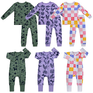Mameluco de Bambú para Bebé, Traje Neutral, Ropa de Dormir con Cremallera, Personalizado, Pijama de Bambú - Product Image 1