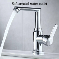 Robinet de lavabo rotatif en acier inoxydable chromé de haute qualité, très vendu, avec cartouche céramique pour installation salle de bain/chambre, garantie 5 ans