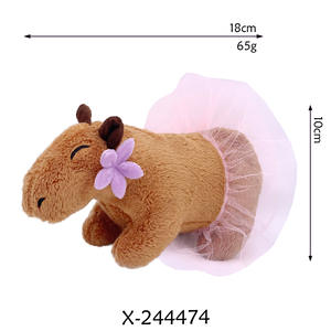 18CM ucuz Capybara gözlük taç pembe iplik etek tavşan kanatları elbise peluş Capybar için peluş oyuncak - Product Image 4