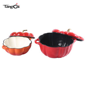 Oferta Especial: Cacerola de Hierro Fundido Esmaltado con Revestimiento, con Tapa, en Forma de Calabaza, Horno Holandés de Hierro Fundido de <span class=keywords><strong>4QT</strong></span>, <span class=keywords><strong>Cocotte</strong></span> con Forma de Calabaza - Product Image 6