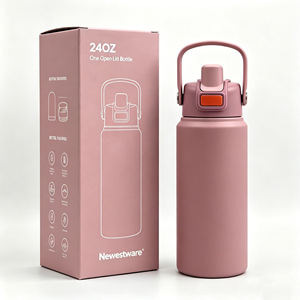 Gourde isotherme multi-tailles 24oz 32oz 40oz avec boucle de transport, revêtement sans PFAS, double paroi isolée, bouteille d'eau de sport - Product Image 1