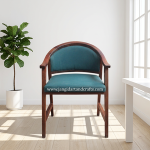 Modern Solid Wooden Hotel <b>Chairs</b> Armchair <b>Lounge</b> <b>Chair</b> Green Fabric Upholstered For Night Club Hotel Restaurant Farmhouse - Product Image 5