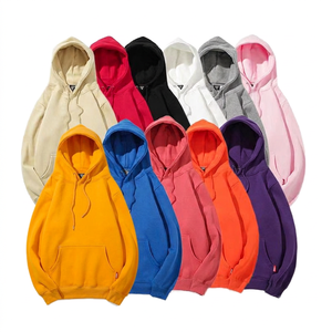 เสื้อฮู้ดผู้ชายสีพื้นผ้าฟลีซทรงโอเวอร์ไซส์ สวมใส่สบาย เหมาะสำหรับฤดูหนาว บุด้วยโพลีเอสเตอร์/คอตตอน ระบายอากาศได้ดี เป็นมิตรต่อสิ่งแวดล้อม - Product Image 1
