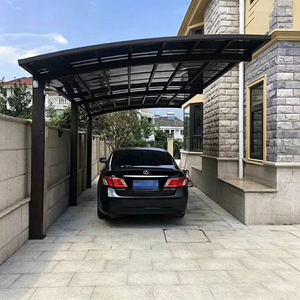 Abri de voiture moderne en aluminium à toit arqué, abri de stationnement imperméable pour une seule voiture, cadre thermolaqué, installation à domicile disponible - Product Image 3
