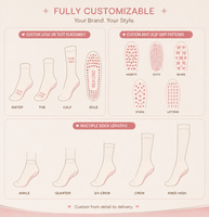 Chaussettes de Pilates personnalisées avec grip antidérapant en silicone, logo personnalisé, chaussettes en coton premium pour studio de yoga et barre