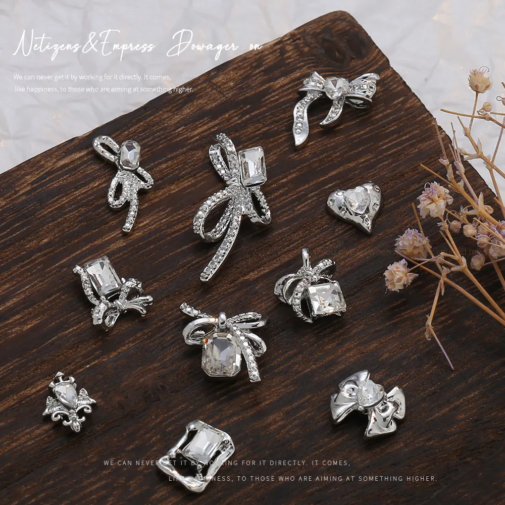 Luxuslegierung 3D-Schmetterling-Bogen Diamant-Diy-Dekorationszubehör Nagelkunst-Designs Nagelschmuck
