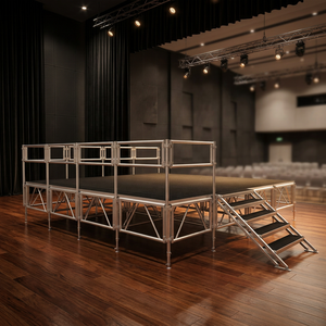 เวทีอลูมิเนียมแบบพกพาสำหรับงานคอนเสิร์ต งานเทศกาลอีเว้นท์ โบสถ์ หรืองานอื่นๆ รูปทรงสี่เหลี่ยมจัตุรัส ประกอบได้ - Product Image 1