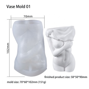 Molde de Silicona para Maceta, Florero o Portalápices con Forma de Cuerpo de Mujer, Estilo Bailarina Sensual - Product Image 3