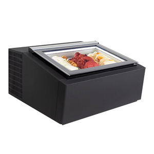 Ice Cream Display Case Gelato <b>Mini</b> <b>Freezer</b> Commercial Catering Direct Cooling Single Phase Black Us Plug R404A - Product Image 3