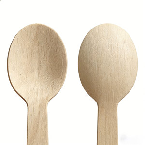 Cuillère en bois jetable naturelle de qualité supérieure, biodégradable, en bois de bouleau, pour la restauration, les restaurants de restauration rapide - Product Image 3
