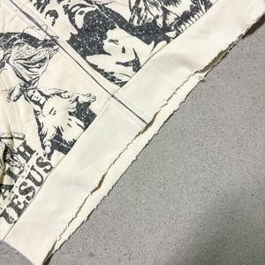 Bebas pajak kustom USA Fit Semua dicetak 100% katun Zip dipotong longgar grafis DTG cetak asam antik dicuci kartun DIY - Product Image 3