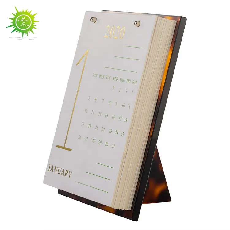 2022 Custom Design Acryl Tafel Kalender Stand Desk Kalender Houder Voor Office School Bank Hotel