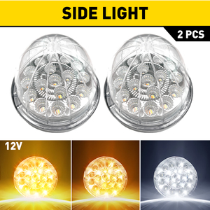 2PCS Dual Revolution 17LED Watermelon Lights Turn Lamps Truck Trailer Amber White Dual Colors Side Markers - Product Image 1