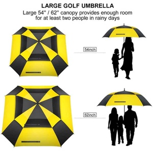 Extra Size 68inch Soft Plastic Handle Semi-Automatic Open Square Shape Modern Straight <b>Umbrella</b> Extra Large Oversize - Product Image 3
