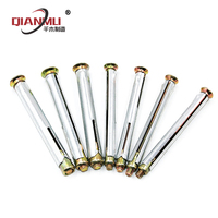 Muestra Gratuita de Anclaje Metálico Galvanizado Amarillo Plateado, Estándar DIN, Marca QianMu, Rosca M4, Diámetro de 6mm/8mm/10mm para Concreto