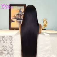 Pelucas de Cabello Humano con Frente de Encaje HD de 250 Densidades, Negras Naturales, Lisas, para Mujer, 13x4, Pre-Arrancadas, Sin Pegamento