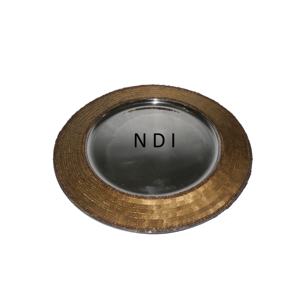 Assiette de charge en acier inoxydable de style moderne vaisselle hôtel et restaurant traiteur assiette de chargeur de service d'aliments usagés - Product Image 1