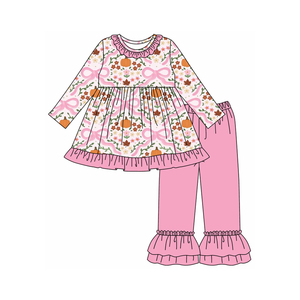 Personalizado niña árboles de Navidad dulces Imprimir otoño trajes niños al por mayor niña manga larga conjunto de ropa infantil - Product Image 4