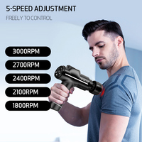 Pistolet de massage corporel complet à 5 vitesses réglables, 6 têtes multifonctions, moteur sans balais de 45 mm, soulagement myofascial