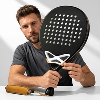Raquette de padel en fibre de verre JAS de haute qualité et durable pour joueurs intermédiaires, logo personnalisé, prix d'usine OEM, divertissement