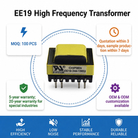 Transformador Flyback Horizontal EE19 con Núcleo de Ferrita de Alta Frecuencia, Transformador Elevador de 48v a 220v, Transformador de Potencia