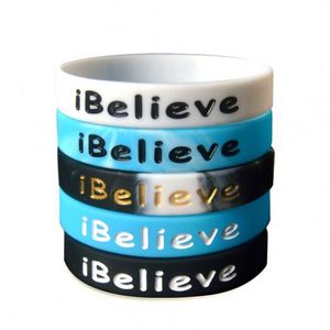 Bracelet en silicone personnalisé « I Believe » pour étudiants et jeunes, bracelet de sport coloré camouflage pour les jeux - Product Image 1