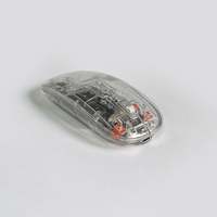 Mouse 4D 2.4G, tanpa kabel senyap datar dapat diisi ulang transparan ramping USB antarmuka gaya Mini untuk PC Laptop kantor Model MW-002RT
